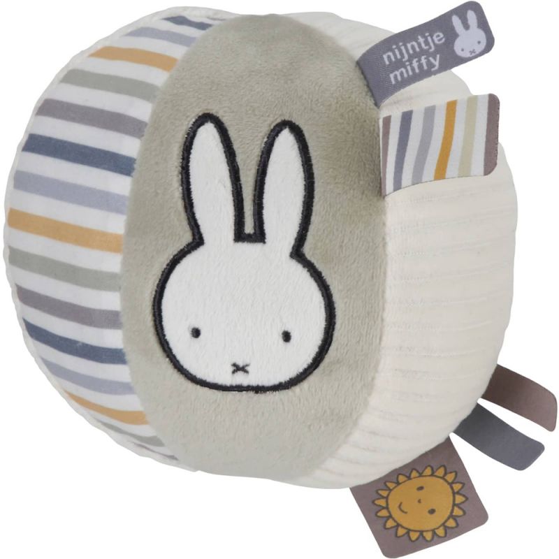 Balle d'activités avec grelot Miffy fluffy bleu Pioupiou et Merveilles Produit 1 grande taille