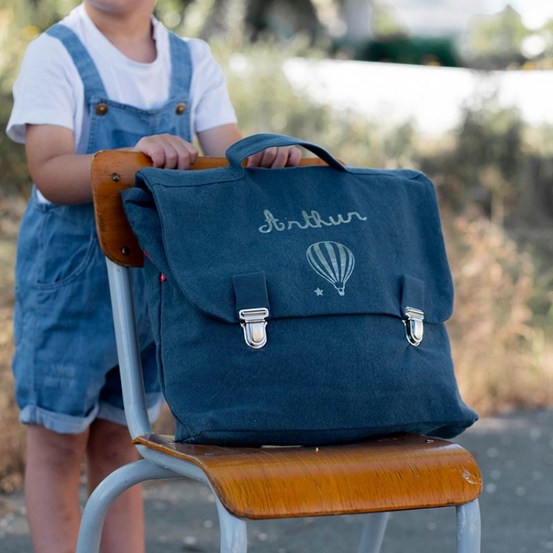 Cartable A4 maternelle bleu pétrole (personnalisable) Les Griottes Produit 5