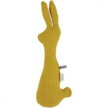 Hochet lapin Bliss jaune moutarde (30 cm)  par Les Rêves d'Anaïs