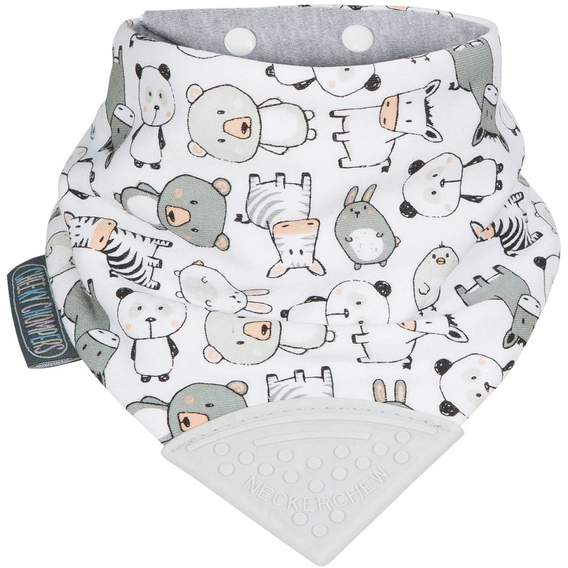 Bavoir bandana animaux avec embout de dentition Cheeky Chompers