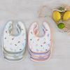 Lot de 5 bavoirs coton bio Happy Fruits pêche Lässig Ambiance 2