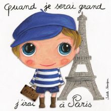 Tableau Quand je serai grand j'irai à Paris (30 x 30 cm)  par Isabelle Kessedjian