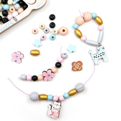 Coffret perles bois chat