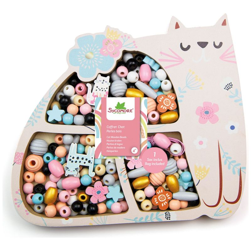 Coffret perles bois chat Sycomore Packaging 3