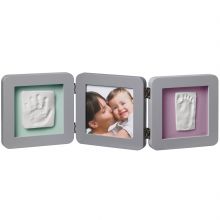 Cadre photo empreinte Baby Art Double Print Frame gris  par Baby Art