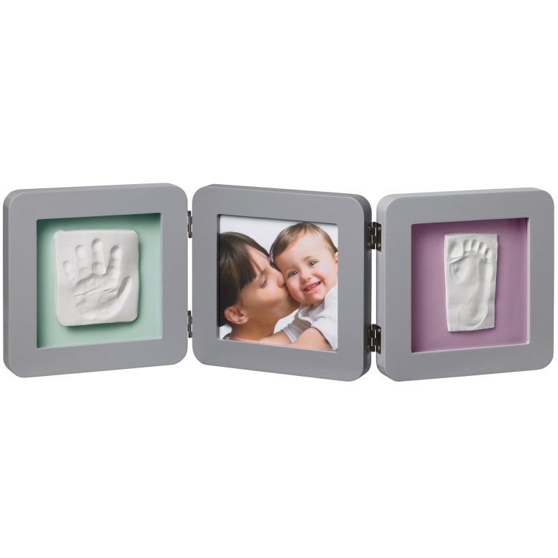 Cadre photo empreinte Baby Art Double Print Frame gris Baby Art