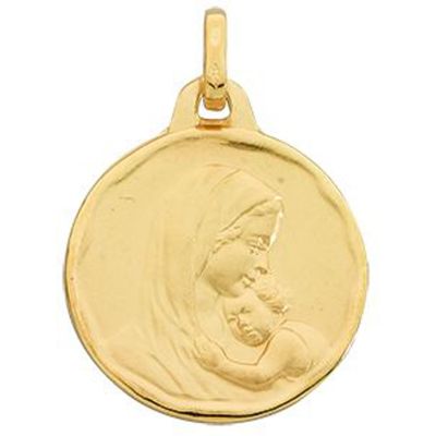 Médaille Vierge à l'enfant (or jaune 375°) Berceau magique bijoux