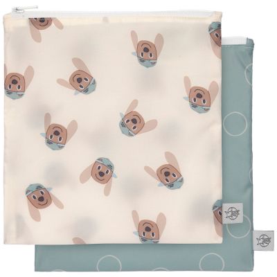 Lot de 2 Pochettes à goûter Tiny Team Chien