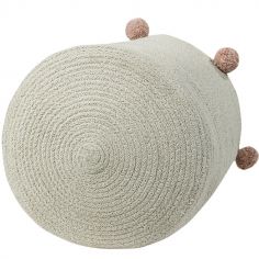Panier de rangement Bubbly en coton naturel et rose nude (30 x 30 cm)