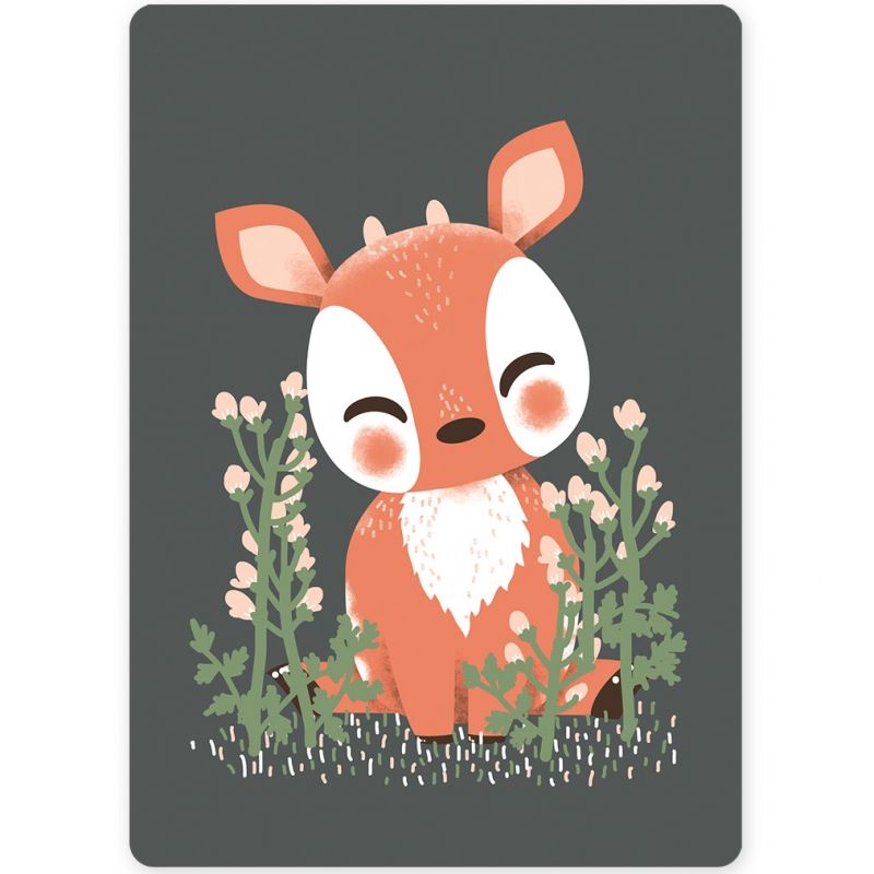 Petite carte les Animignons le Faon (10,5 x 14,8 cm) Kanzilue