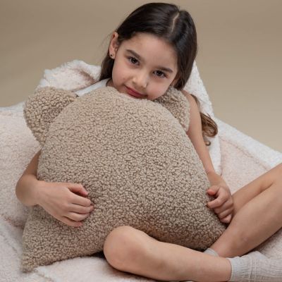 Coussin ours Biscuit molletonné
