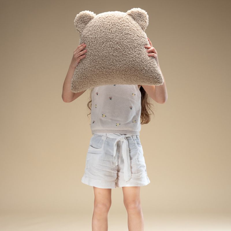 Coussin ours Biscuit molletonné Wigiwama Ambiance 6
