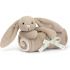 Grand doudou plat Bashful Lapin beige (70 cm) - Jellycat