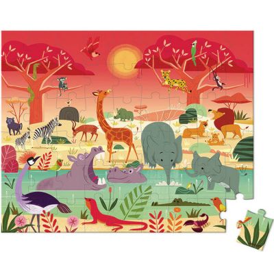 Puzzle La réserve animalière (54 pièces)  par Janod 