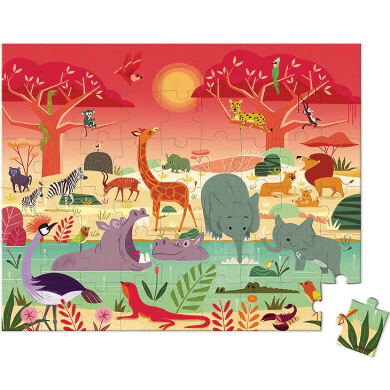 Puzzle La réserve animalière (54 pièces) Janod