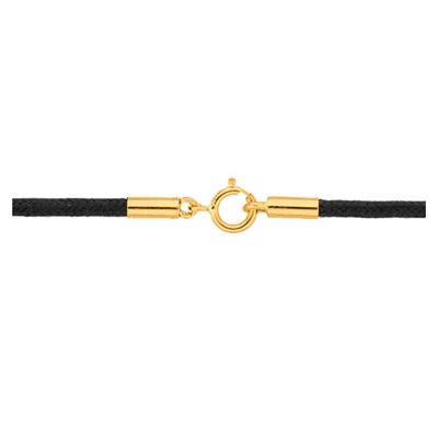 120 Cordons Cirés Noirs Pour Bijoux - Avec Fermoir - Longueur 50cm - Diamètre 1.5mm - Fabrication DIY