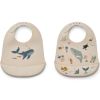 Lot de 2 bavoirs Tilda Sea Creature Sandy - Liewood