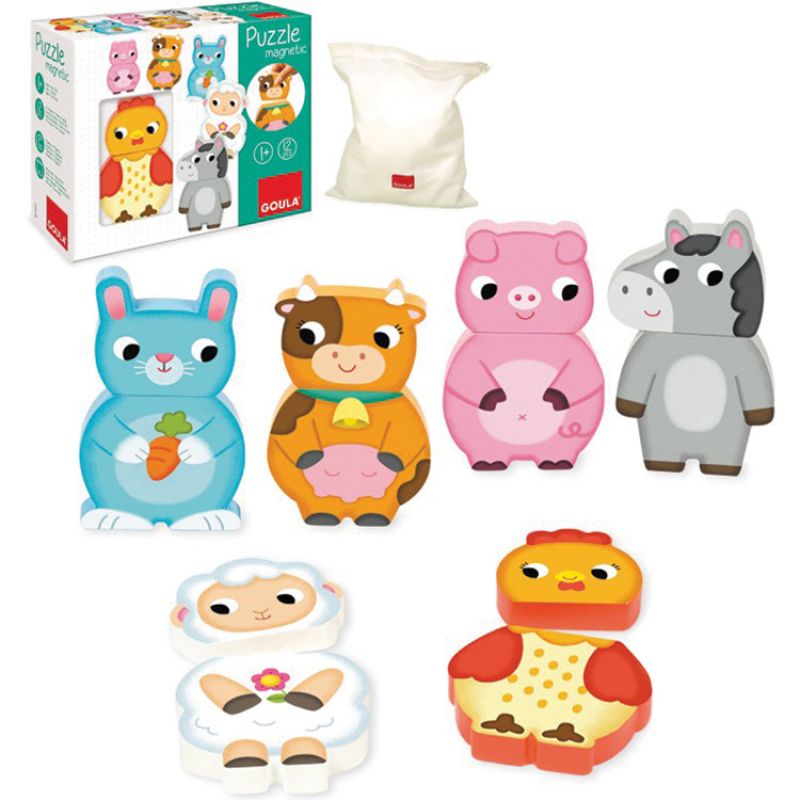 Puzzle animaux de la ferme magnétique (12 pièces) Goula