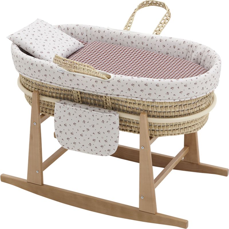 Couffin Moi Cuco avec pied Florida Rose fleurs Cambrass