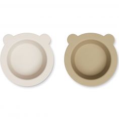 Lot de 2 bols à ventouse Peony sandy-oat - Reconditionné - Liewood