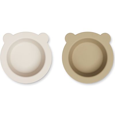 Lot de 2 bols à ventouse Peony sandy-oat - Reconditionné Liewood