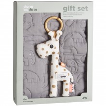 Coffret de naissance couverture Contour gris et Raffi la girafe  par Done by Deer