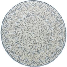 Tapis rond Crochet gris-bleu (130 cm)  par AFKliving
