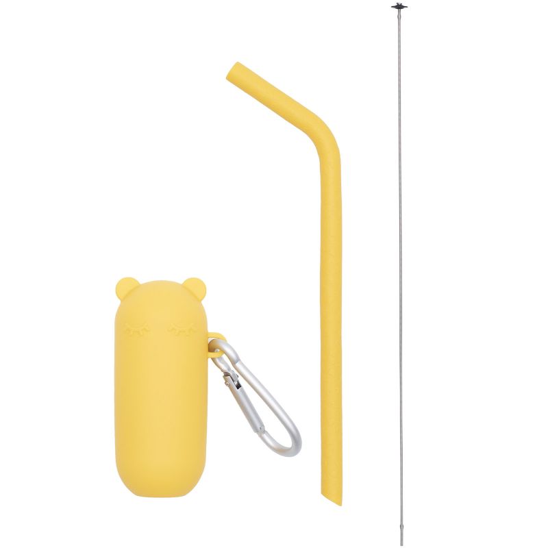 Paille réutilisable avec étui Keepies Ours jaune We Might Be Tiny