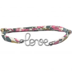 Bracelet cordon liberty Mon petit love argent (personnalisable) - Padam Padam