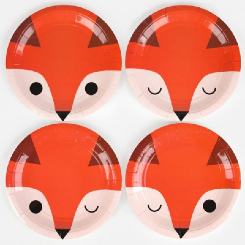 Lot de 8 assiettes en papier renard My Little Day