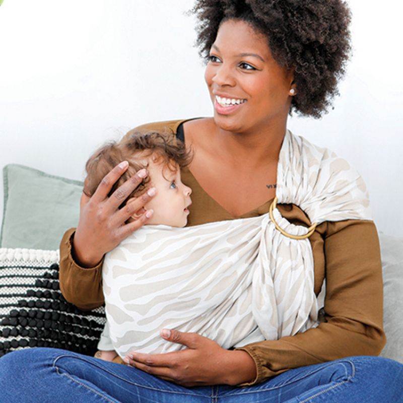 Echarpe de portage BB-Sling avec anneaux Jacquard soft jungle (2,1 mètres) Babylonia carriers