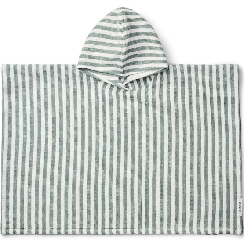Poncho de bain Paco rayé Peppermint white (1-2 ans) Liewood