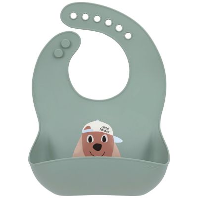 Bavoir en silicone avec poche Tiny Team Chien Lässig 