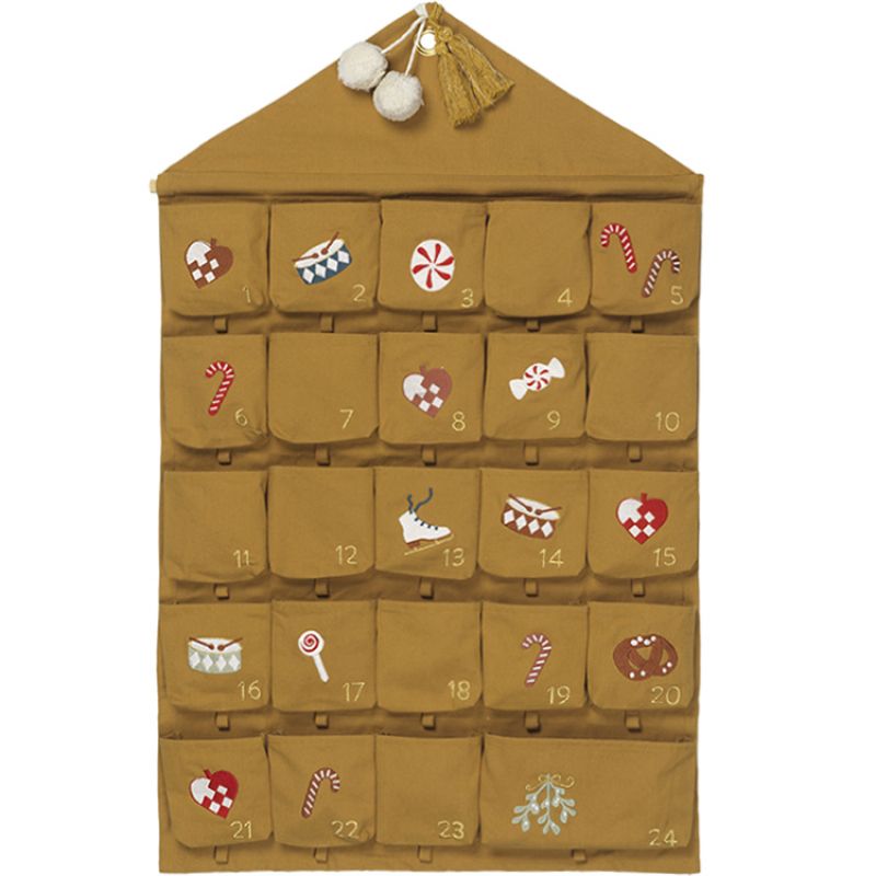 Calendrier de l'avent mural Nostalgia Ocre Fabelab