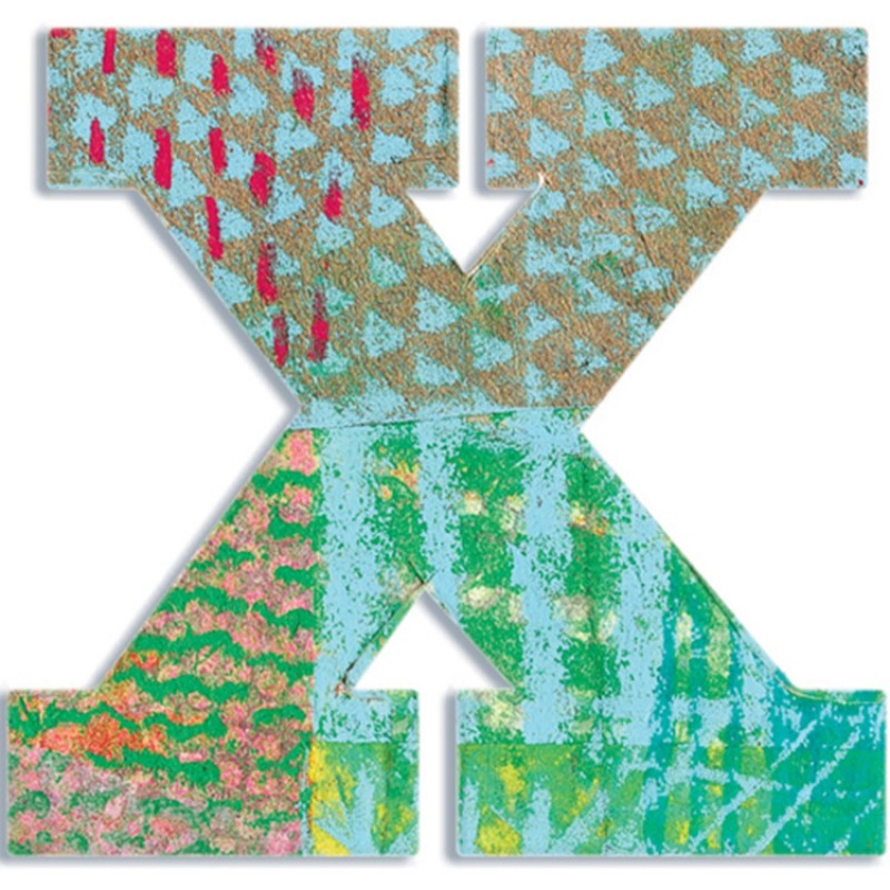 Lettre X en bois Paon Djeco