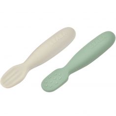 Lot de 2 pré-cuillères en silicone vert sauge - Béaba