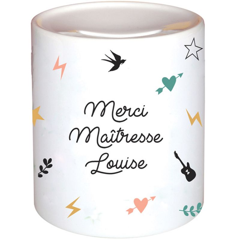 Tirelire Maîtresse Capsule (personnalisable) Les Griottes