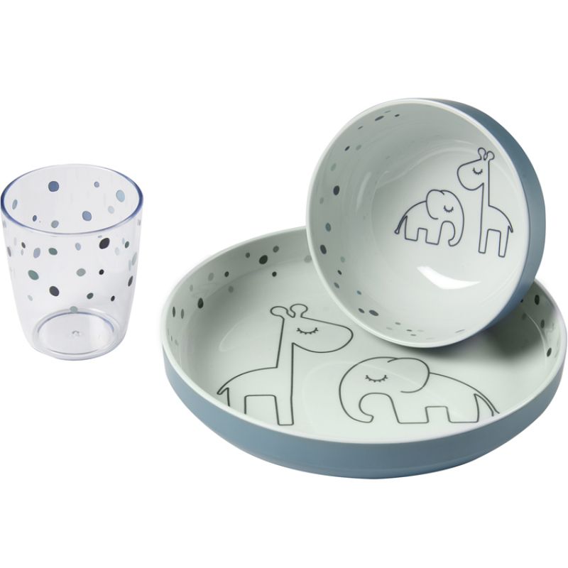 Coffret repas Yummy Dreamy dots bleu (3 pièces) Done by Deer