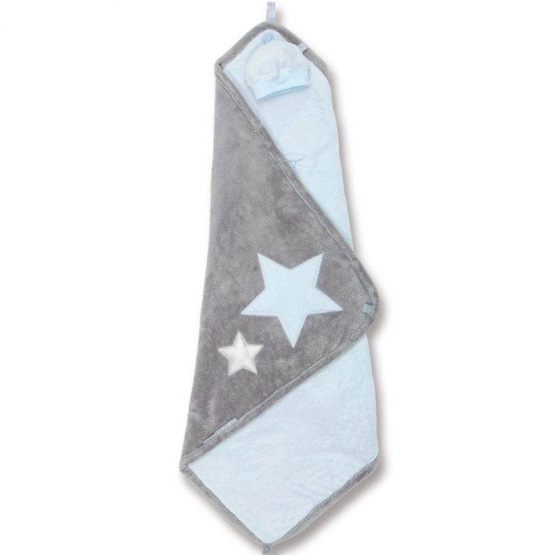 Couverture nomade Biside Stary frost softy gris et bleu (90 x 90 cm) Bemini