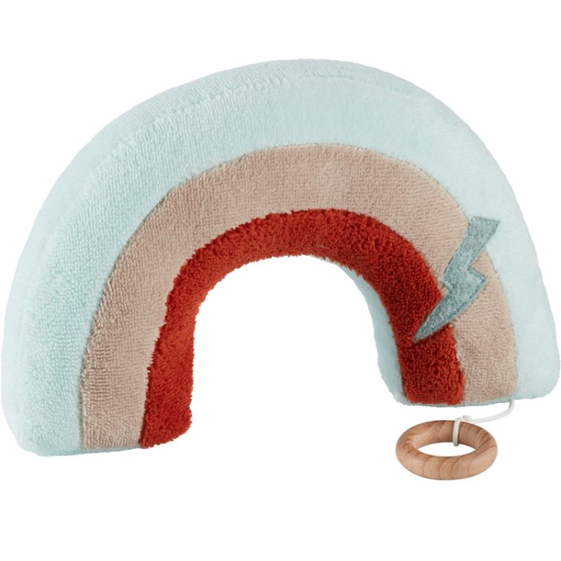 Arc-en-ciel en velours bleu taupe (mélodie au choix) Pouce et Lina