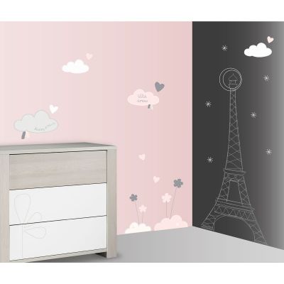 Stickers nuage et Tour Eiffel Lilibelle (60 x 80 cm) Sauthon Baby Déco