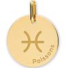 Médaille zodiaque Poisson personnalisable (or jaune 375°) - Lucas Lucor