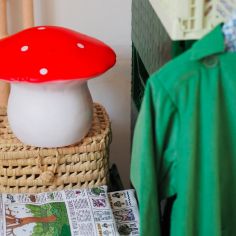 Grande lampe veilleuse champignon Rouge