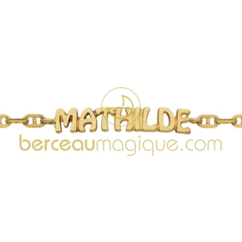 Bracelet bébé personnalisé prénom (or jaune 750°) Berceau magique bijoux