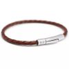 Bracelet papa tressé cuir Marron (personnalisable) Petits trésors Produit 1
