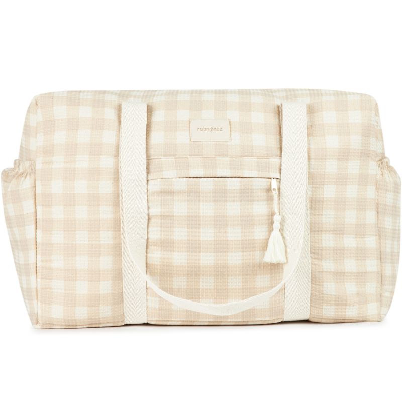 Sac à langer imperméable Opéra Ivory Checks Nobodinoz Produit 1 grande taille