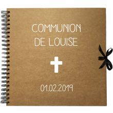 Album photo communion personnalisable kraft et blanc (30 x 30 cm)  par Les Griottes