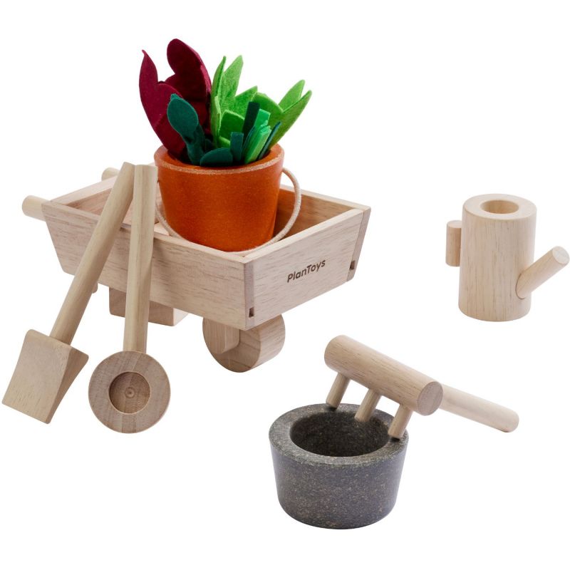 Brouette et accessoires du potager en bois Plan Toys Produit 1