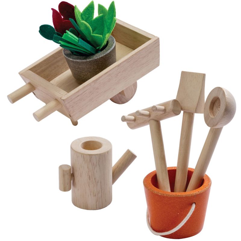 Brouette et accessoires du potager en bois Plan Toys Produit 2
