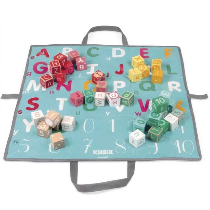 Blocs de construction Kubix lettres et chiffres (40 cubes) Janod